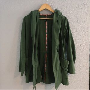 Army green oversized hooded coat